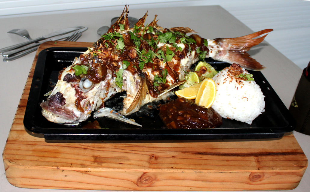 Crispy Snapper with tamarind sause, By Andrew Talbot