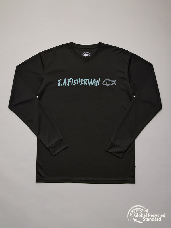 J.A.FISHERMAN UPF40 LS TEE - BLACK