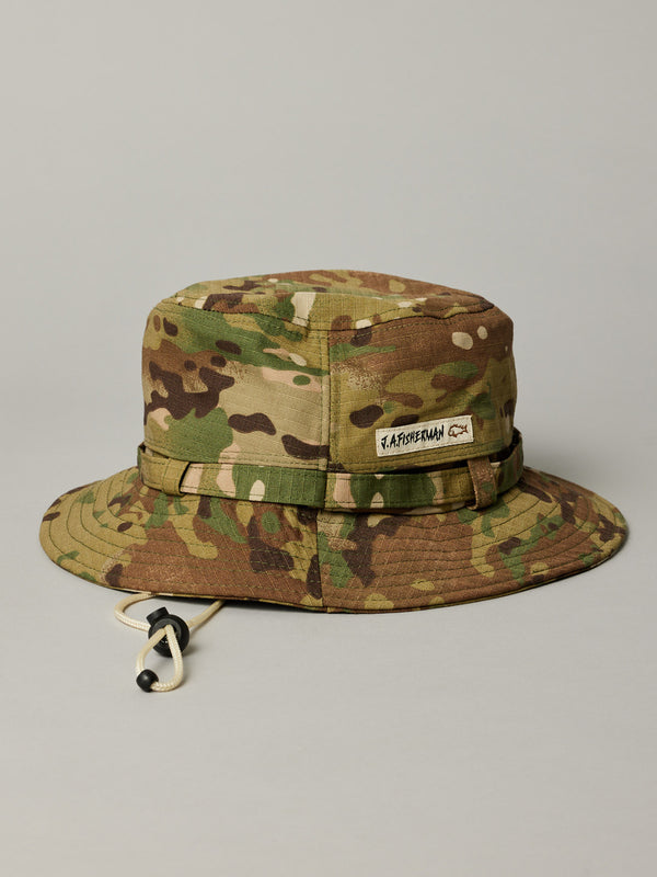 J.A.FISHERMAN WIDE BRIM - GREEN CAMO