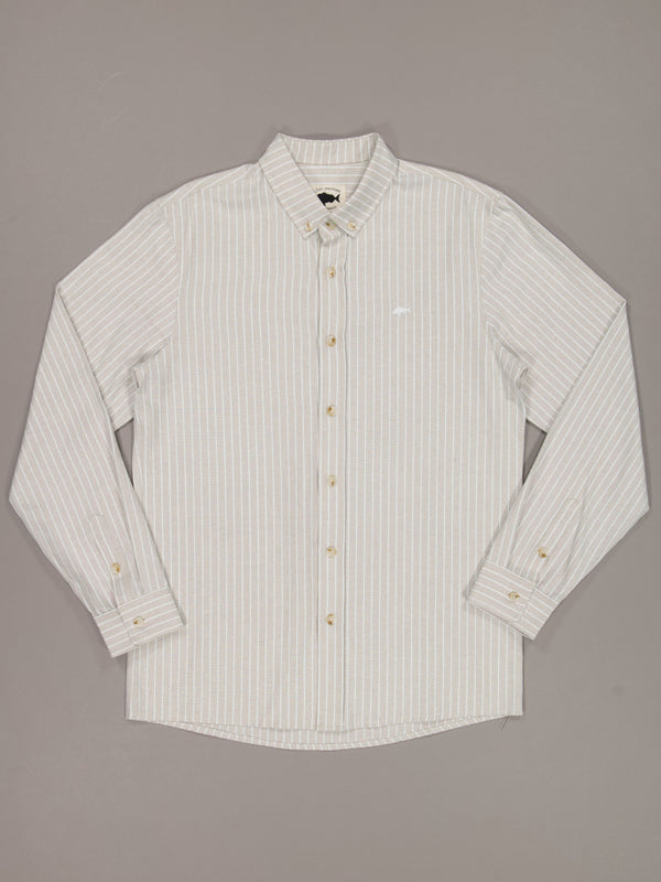 SEAWAY STRIPE SHIRT - BROWN/WHITE STRIPE